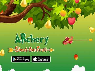 ARChery Game app ar archery augmented reality creative game graphic kids kids friendly kids game ui unity 3d unity 3d games ux