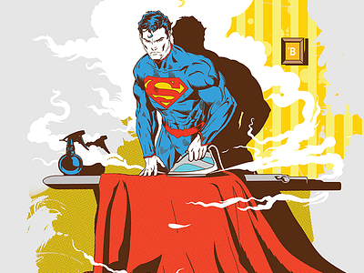 Ironing Superman character comic comics dc hero illustration iron portrait retro superhero superman superoutine