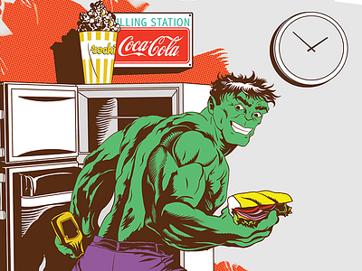 Hulk. Midnight Munchies character comic comics face food hero hulk marvel portrait retro superhero superoutine