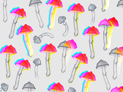 Mushrooms amanita food illustration insane mad multiply mushroom mushrooms pattern pencil psilocybin realistic