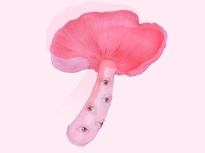 Eyed Mushroom amanita art food illustration insane mad multiply mushroom mushrooms pencil psilocybin realistic