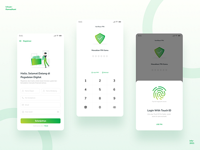 Login & Registration Page app biomatric design finance fingerprint login mobile register ui