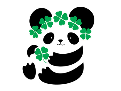 Shanghai Ireland Week Logo Design animal black clover design green ireland irish leaf logo panda plant shanghai week white yiying lu yiyinglu