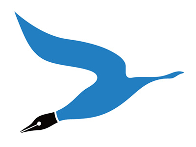 Logo for Wild Goose Publishing bird design fly flying goose graphic house icon literary logo pen publisher publishing symbol tip wild goose writing yiying lu yiyinglu