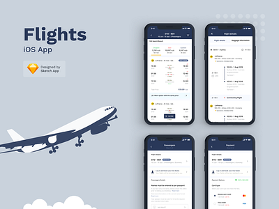 Flights App ✈️ app design flight app flights payment search sketch sketchapp user experience user interface visual design