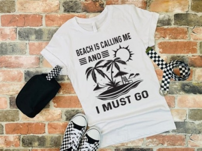 Beach Tshirt Design including svg, eps and png