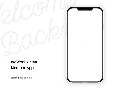 WeWork China Member App splash page demo2 animation app design flat logo motion typography ui wework