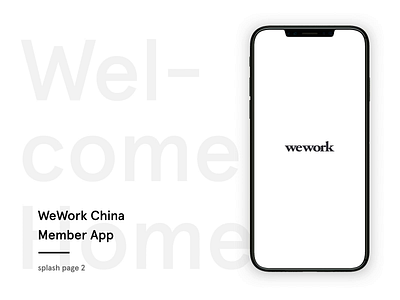 WeWork China Member App splash page 2 animation app design flat logo motion typography ui wework