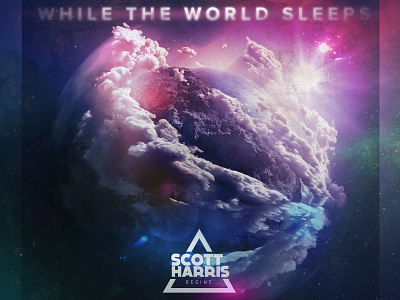 Album Cover - While the World Sleeps design illustration typography