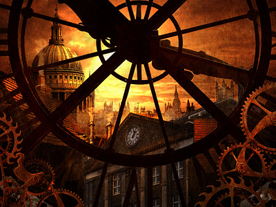 Steampunk Eye of London design eye gears illustration london photoshop robot steampunk victorian