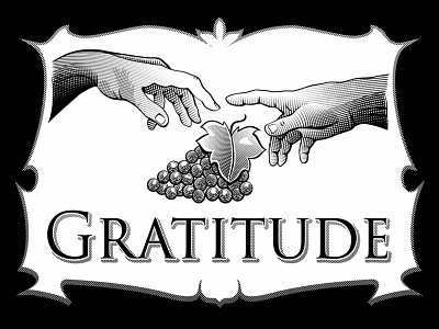 Gratitude Wines Label illustration
