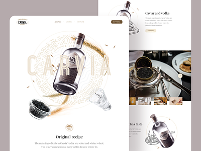 Carvia – Landing page alcohol artisanal bottle carvia caviar craft drinking france handmade spice vodka