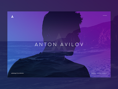 Personal website clear geometric gradient minimal one page personal portfolio ui ux website