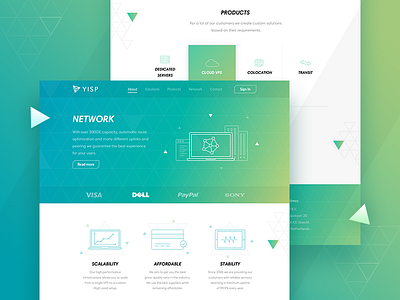 YISP product page clean corporate creative hosting landing minimal product server ui ux