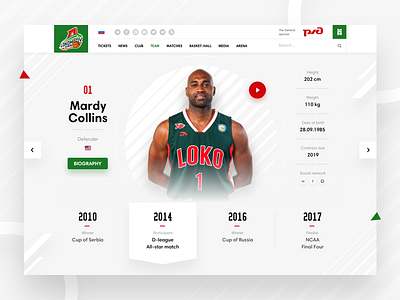 Player Card for Lokomotiv basketball club game green lokomotiv minimal play player card sport statistic team