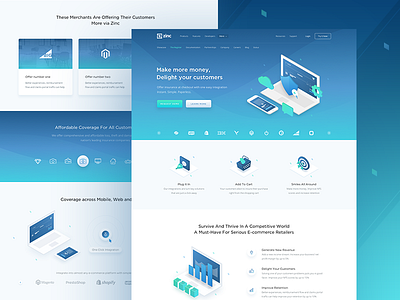 Z-project MainPage assurance blue gradient illustration insurance isometric landing minimal service soft ui ux