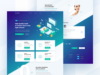 DrCash Main Page #2 advertisement affiliate beauty cash click cpa gradient health ico isometric money nutra product page traffic