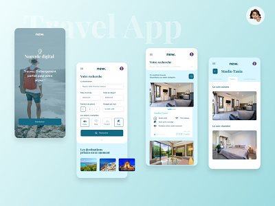 Travel app for digital nomad app digital nomad mobile nomad travel travel app ui design ux design webdesign