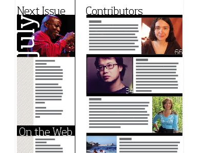 Next Issue / Contributors Redesign