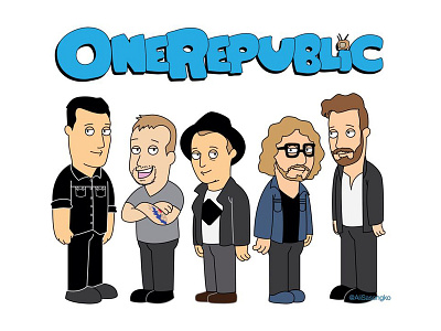 OneRepublic cartoon illustration