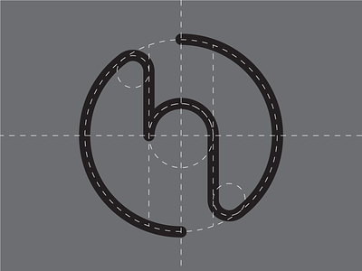 Circular H Mark branding design logo minimal vector