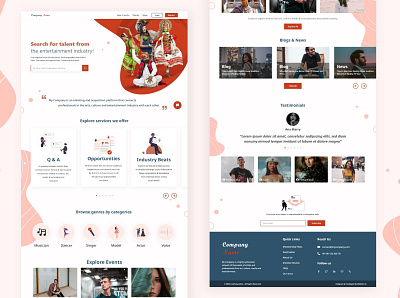 Talent market | Talent Hiring | Homepage actor business community enterprise entertainment events homepage ui industry job search landing page design landingpage minimal clean design talent talent show talent website talenthouseartist ui userinterface ux