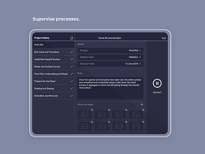 Process supervision, tablet application