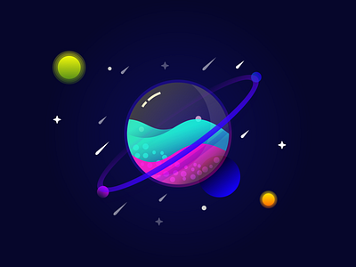 Glass Planet gradient illustration planet vector vector art