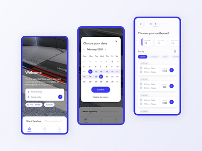 Hyperloop | Transport App Concept app blue clarisse croset design hyperloop interfaces ios mobile app mobile design modern app reservation reservation app transport transport app ui ux