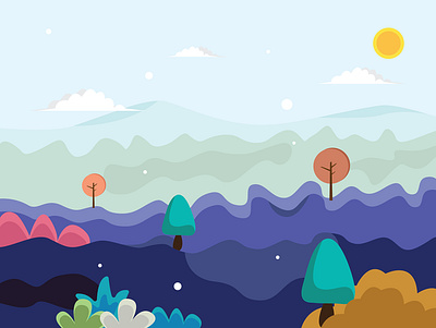 Mountain Area - Flat Illustration illustration vector wallpaper design
