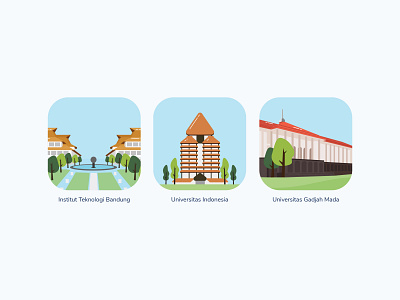 Icon Perguruan Tinggi Negeri di Indonesia education app icon illustration ui vector