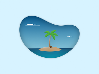 The Island adobe illustrator art clean desert island design digital art illustration illustration art island minimal ocean palm sea summer summertime vector