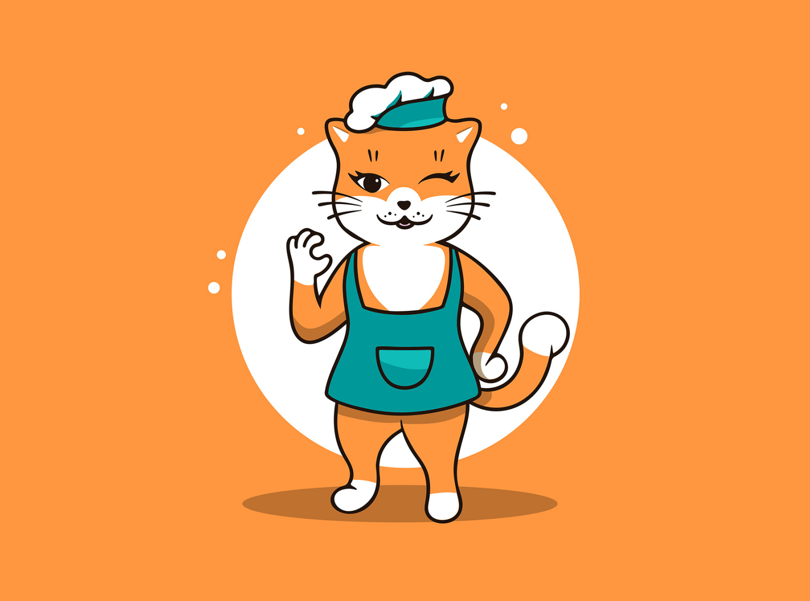 Best chef Cat logo, cooking template. Funny kitty character by Olesia