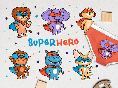 This is a set of Animals who are Super Heroes