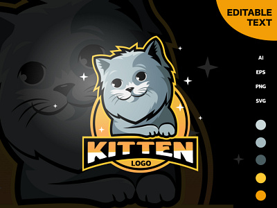 Kitten mascot logo