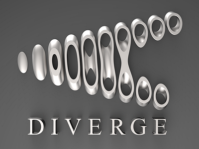 Diverge 3d brand identity logo