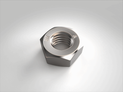 Nut 3d animation gif metal motion graphics nut screw steel thread