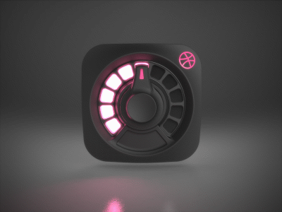 Dribbble Meter [gif] 3d animation dial dribbble gauge gif icon led measure meter motion graphics radial