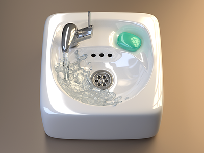 Sink 3d blender cycles icon render shader sink water