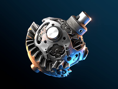 Epicyclic 3d animation blender differential gear gears hard surface mechanic mechanical