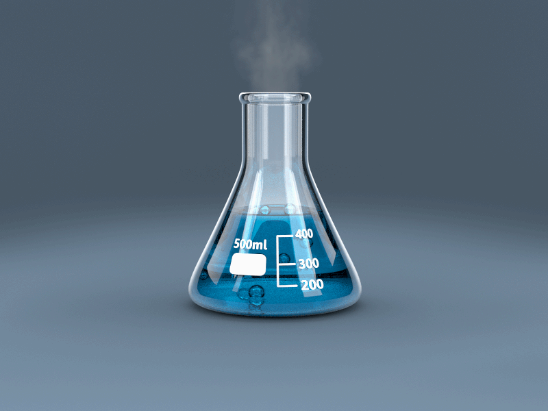 Erlenmeyer Flask 3d animation beaker blender chemistry cycles erlenmeyer flask gif glass motion graphics