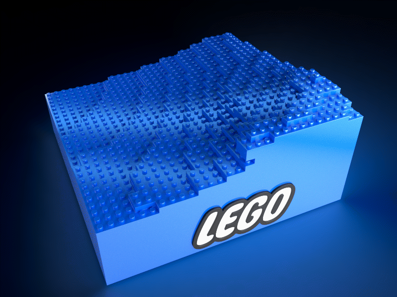 Liquid Lego 3d animation blender block brick cycles gif lake lego motion graphics pond water