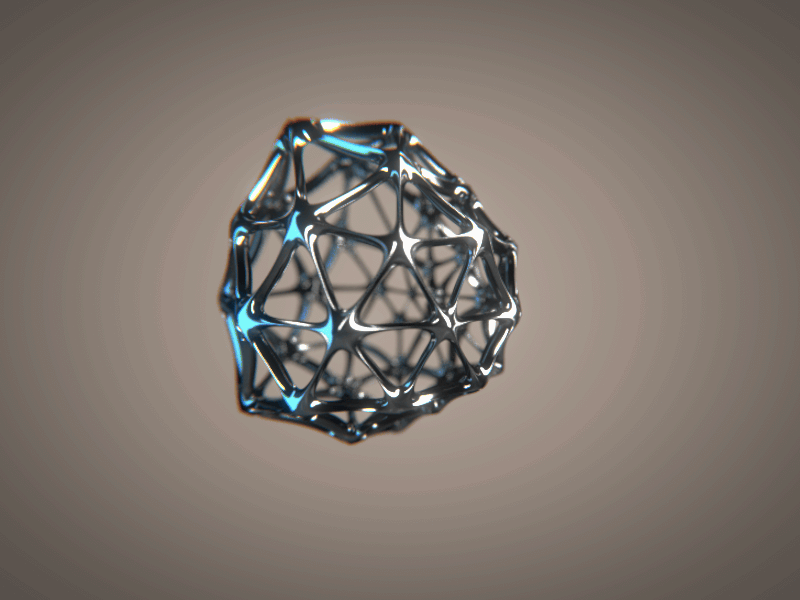 Blob glob web net cell molecule metal 3d animation motion graphics gif blender cycles