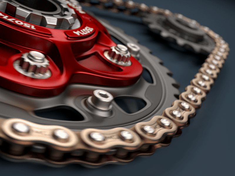 Chain Drive 3d animation blender chain cycles drive gear gif motion graphics roller sprocket