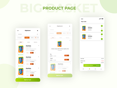 Big Basket Product Page app branding design minimal mobile typography ux