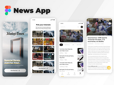 News App Concept | Khaleej Times UAE app branding design minimal mobile news typography uae ui ux