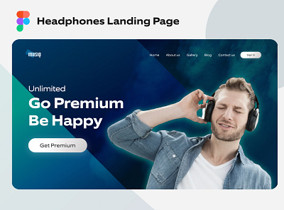 Headphone | Hero Section animation app branding design graphic design illustration logo minimal mobile typography ui ux