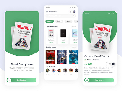 Book Store Mobile App app branding design illustration minimal mobile typography ui ux