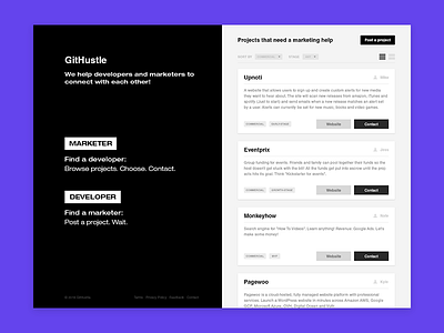 GitHustle redesign design graphic design redesign ui user experience ux web