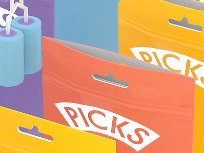 Picks | Resealable bag 3d 3d animation animation bag c4d cinema4d design dribble shot illustration loop looping animation sweets